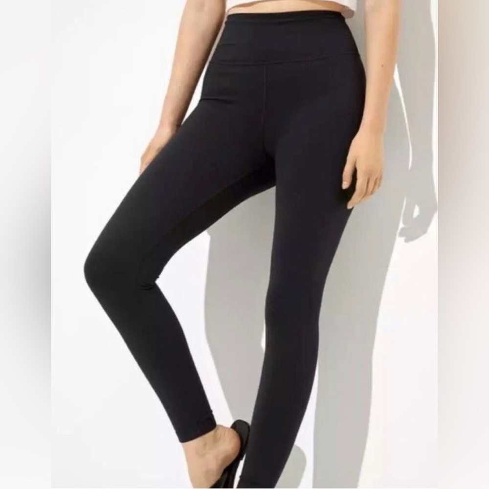 Aerie Chill Play Move High Waisted Black Ankle Length Leggings Size Large